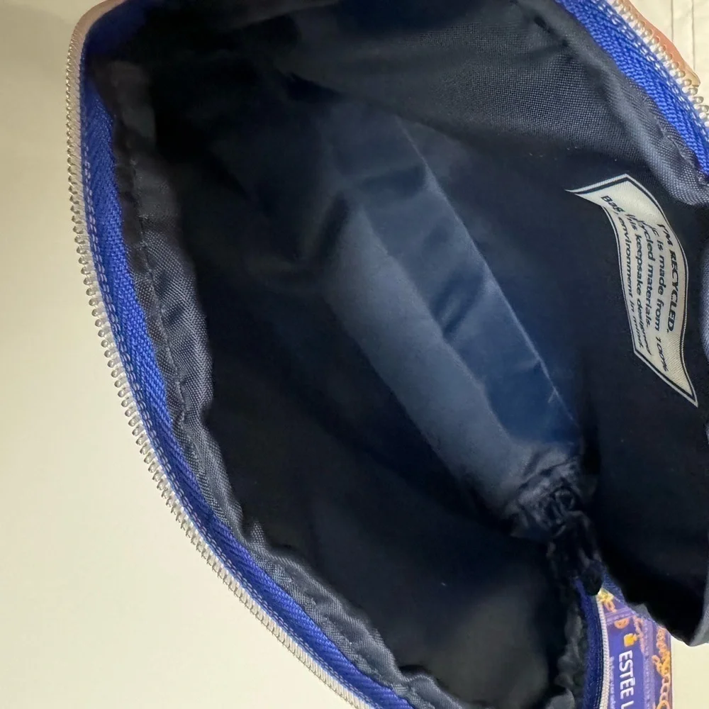 Estee Lauder Cosmetics Toiletries‎ Bag Blue And Gold New 4 PC Set